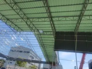 경기도 연천 물류창고 비가림 천막 시공 작업사진